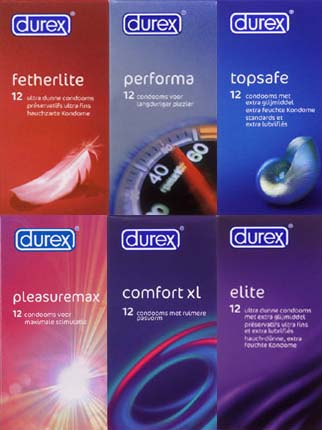 Photo de différentes sortes de préservatifs Durex et lien pour commander ‘en ligne’