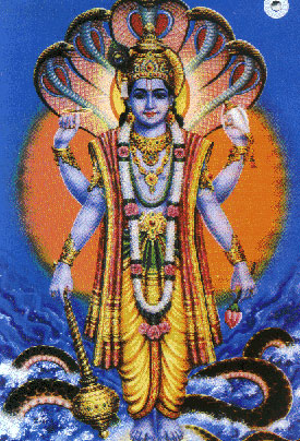Famille Sainte; représentation de Vishnou, Dieu Mère de  l’Hindouisme