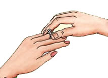 Rituels de mariage glisser l’anneau au doigt