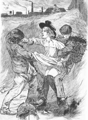 Viol ; illustration de garçons agressant une fille