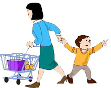 Comportement de l’attachement; mère qui tire son enfant