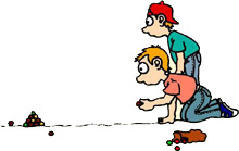 enfants jouant aux billes