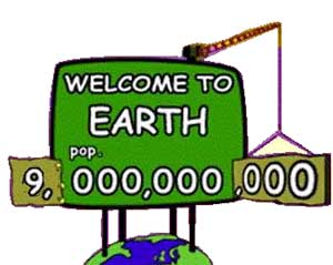 Le contrôle  démographique; bd illustrant la croissance démographique