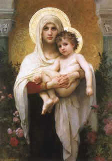 Grossesse & naissance ;  tableau de Maria et de l’enfant Jésus